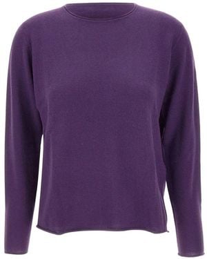 Not Shy Round-Neck Sweater - Purple