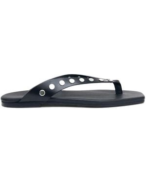 Alohas Ola Studs Leather Sandals - Blue