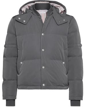 Thom Browne Front Snap-Closure Bomber Jacket - Grey