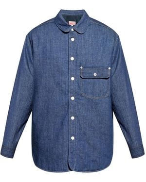 KENZO Buttoned Flap-Pocket Shirt - Blue