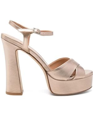 Chantal 120Mm Metallic Sandals - Natural