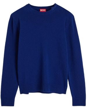 DIESEL Pullover Mit V-Ausschnitt Und Logo - Blau