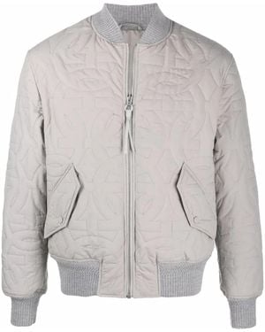 Ferragamo Gancini-Logo Bomber Jacket - Grey