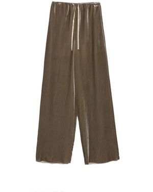 Agnona Drawstring Velvet Palazzo Trousers - Green