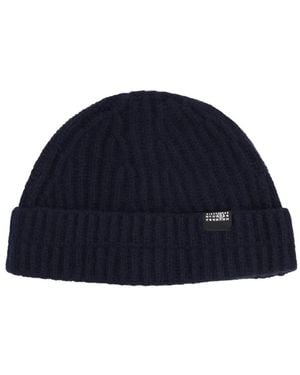 MM6 by Maison Margiela Ribbed-Knit Beanie Hat - Blue