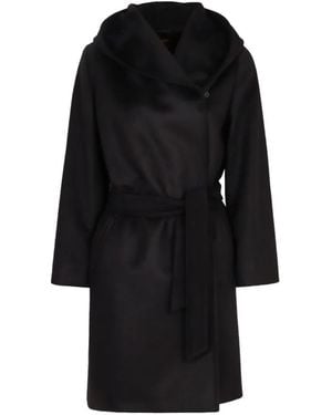 Max Mara Single-Breasted Belted Coat - Black