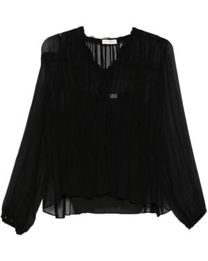 Ulla Johnson Blusa Con Collo Lavallière - Nero