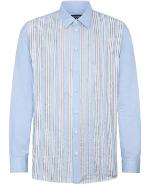 DSquared² Raw Cut Dropped Shoulder Shirt - Blue