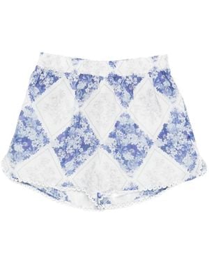 Twinset Floral-Print Shorts - Blue