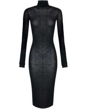 Elisabetta Franchi Knit Openwork Dress - Blue