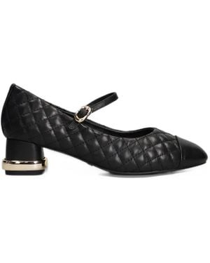 GOLD&ROUGE Flony Quilted Buckle-Strap Court Shoes - Black