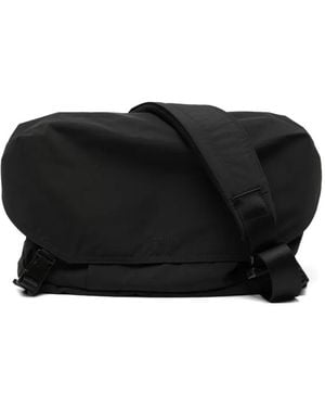 Juun.J Logo-Embroidered Shoulder Bag - Black