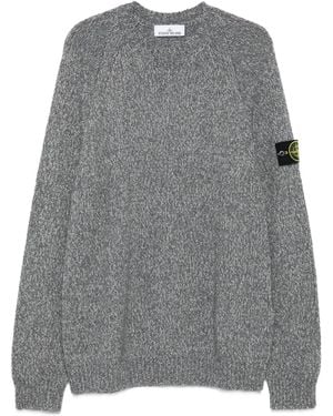 Stone Island "Fancy Yarn With Mouliné" Wool Crew Neck - Grey