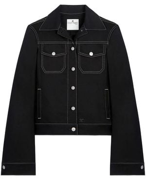 Courreges Jeansjacke Mit Ziernähten - Schwarz