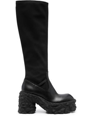 Premiata 90Mm Leather Boots - Black