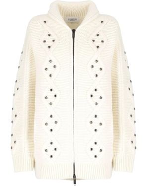 Laneus Stud-Embellished Cardigan - Natural