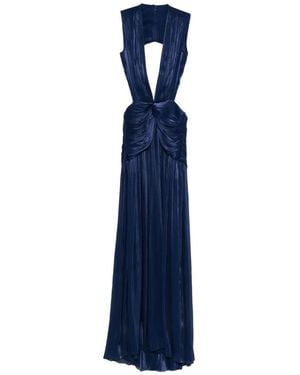 Costarellos Robe Longue Silla À Col Bénitier - Bleu
