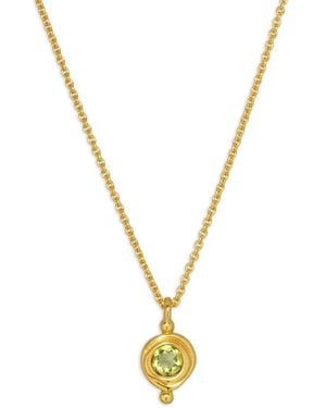Ottoman Hands August Peridot Birthstone Necklace - Metallic
