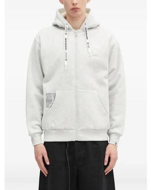 Aape By A Bathing Ape Logo-Detail Zip-Up Hoodie - White