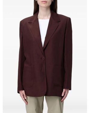 Hanita Blazer Con Bolsillos De Parche - Morado