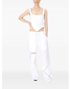 Marine Serre Regenerated Household Linen Corset Top - White