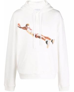 ih nom uh nit Graphic-Print Drawstring Hoodie - White