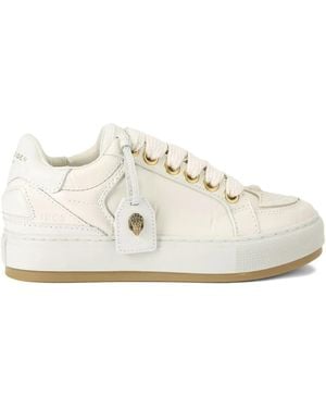 Kurt Geiger Southbank Tag Croc-Pattern Trainers - White