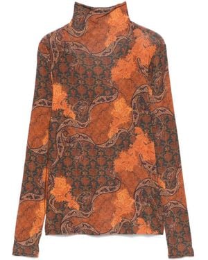 Ulla Johnson Aurelia Turtleneck Top - Orange