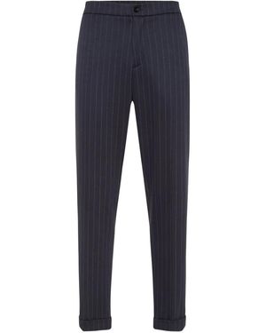 Billionaire Pinstripe-Pattern Trousers - Blue