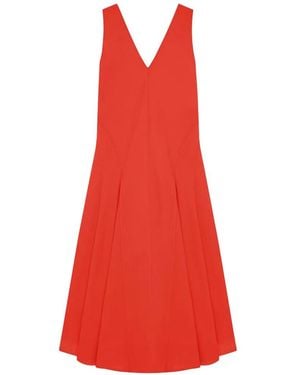 Another Tomorrow Pleated Maxi Dress - Red