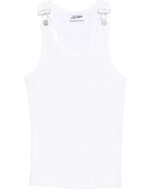 Jean Paul Gaultier Tank Top With Overall Engraved - White