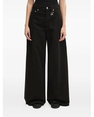 Sportmax Piercing-Embellishment Wide-Leg Jeans - Black