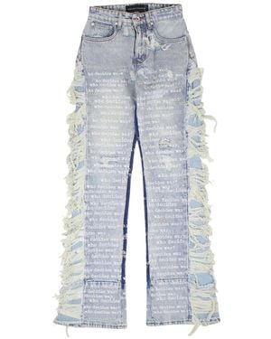 Who Decides War Five-Pocket Printed Jeans - Blue