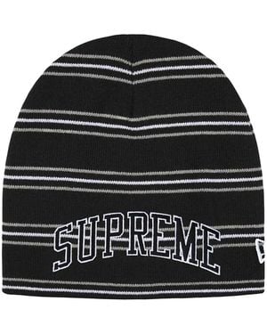 Supreme Gorro A Rayas De X New Era - Negro