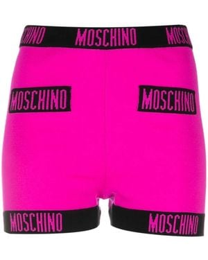 Moschino Intarsia-Knit Mini Shorts - Pink