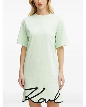 KARL LAGERFELD Dress With Embroidered Logo - Green