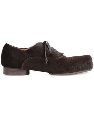 Uma Wang Calf Hair Square-Toe Oxford Shoes - Black