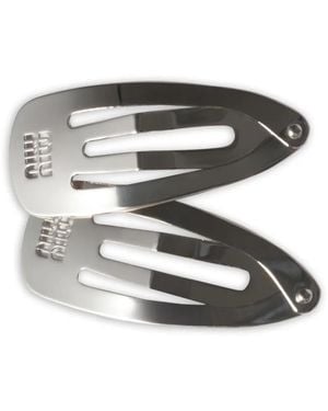 Miu Miu Metal Hair Clips - Metallic