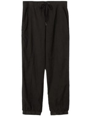 James Perse Drawstring-Waist Track Trousers - Black