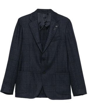 Lardini Checked Patch-pocket Blazer - Blue