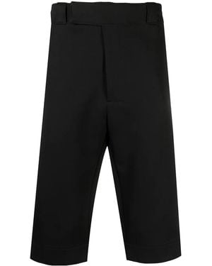 Prada Logo Patch Cropped Trousers - Black