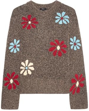 Rails Flower-Embellished Jumper - Grey
