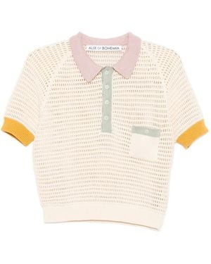 Alix Of Bohemia Contrast-Trim Polo Top - Natural