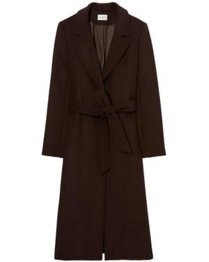 Claudie Pierlot Abrigo Largo Con Cinturón - Marrón