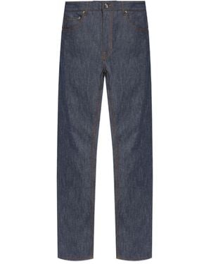 Etro Contrast-Stitched Jeans - Blue