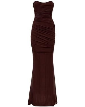 retroféte Isadore Ruched Mesh Dress - Purple