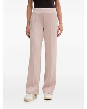 Guess Logo-Plaque Pintuck-Detail Track Pants - Pink