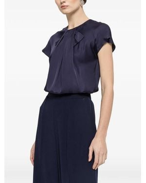 Nissa Pleat Blouse - Blue
