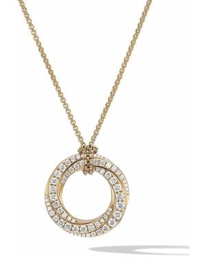 David Yurman 18Kt Pavé Crossover Diamond Necklace (21Mm) - Metallic