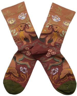 Bonne Maison Socken Mit Hunde-Print - Braun